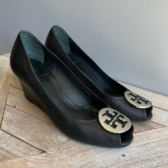 Tory Burch Shoes - Tory Burch peep toe wedges size 7.5 used condition